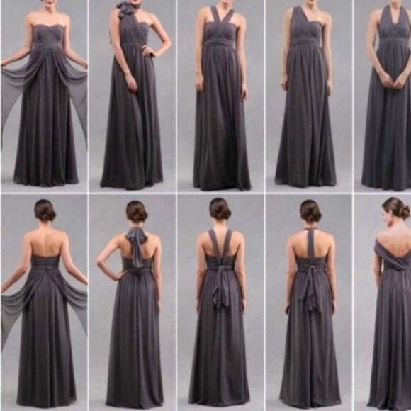 Jenny Yoo Navy Blue Mira Convertible Dress Size 8 - Picture 2 of 8